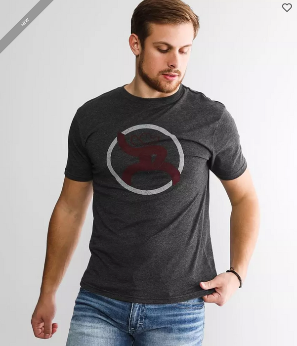 Hooey Men's ROUGHY 2.0 Charcoal Crew Neck W/ Grey / Maroon Logo RT1506CH
