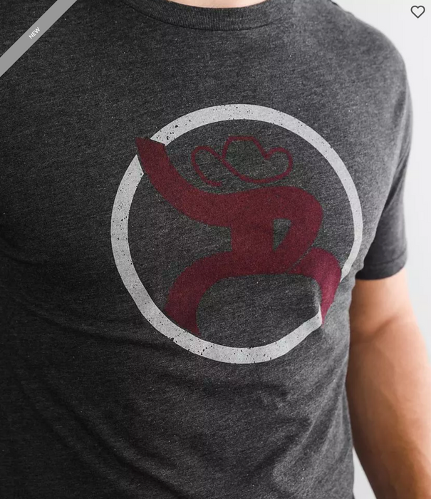 Hooey Men's ROUGHY 2.0 Charcoal Crew Neck W/ Grey / Maroon Logo RT1506CH