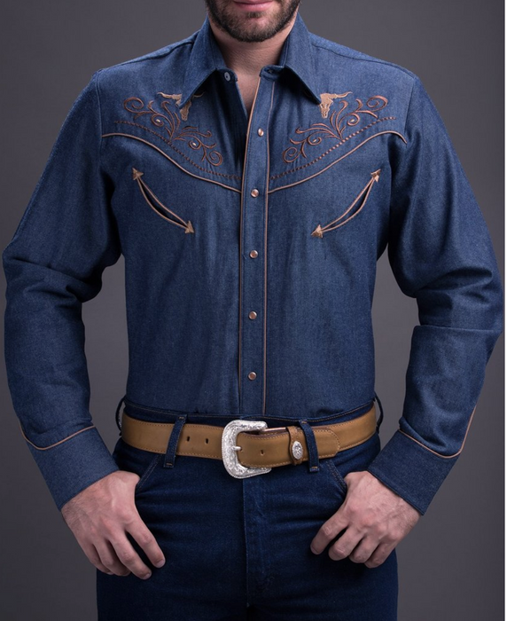 Rafael Amaya Western Style Denim Shirt - 052CA01