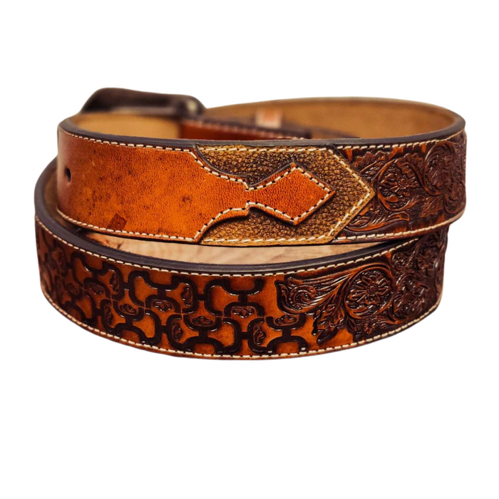 Cinturón de inlay turquesa con herramientas Hooey Pecan 1914BE5