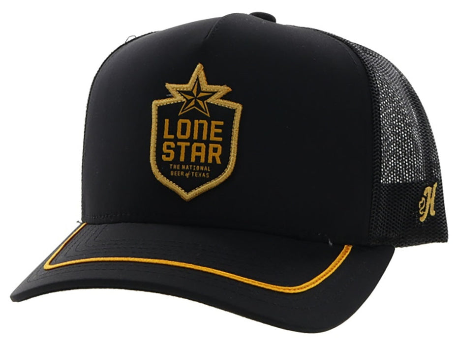 Hooey "Lone Star Shield" 5-Panel Trucker Hat with Patch - LS013T-BK