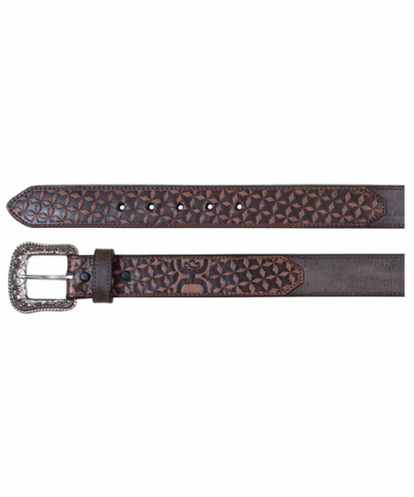 Cinturón de inlay turquesa con herramientas Hooey Pecan 1914BE5