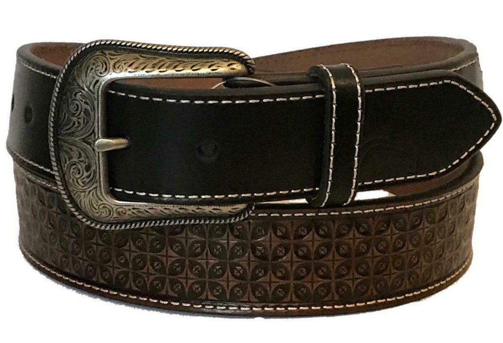 Hooey Men's Brown and Black Basket Weave Western Belt - 1654BE1