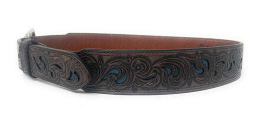Hooey Men's Tapered Chocolote Tooled Western Belt - 2045BE4
