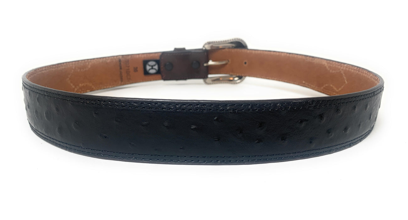 Hooey Men's Roughy Black Ostich Western Belt - 2071BE2