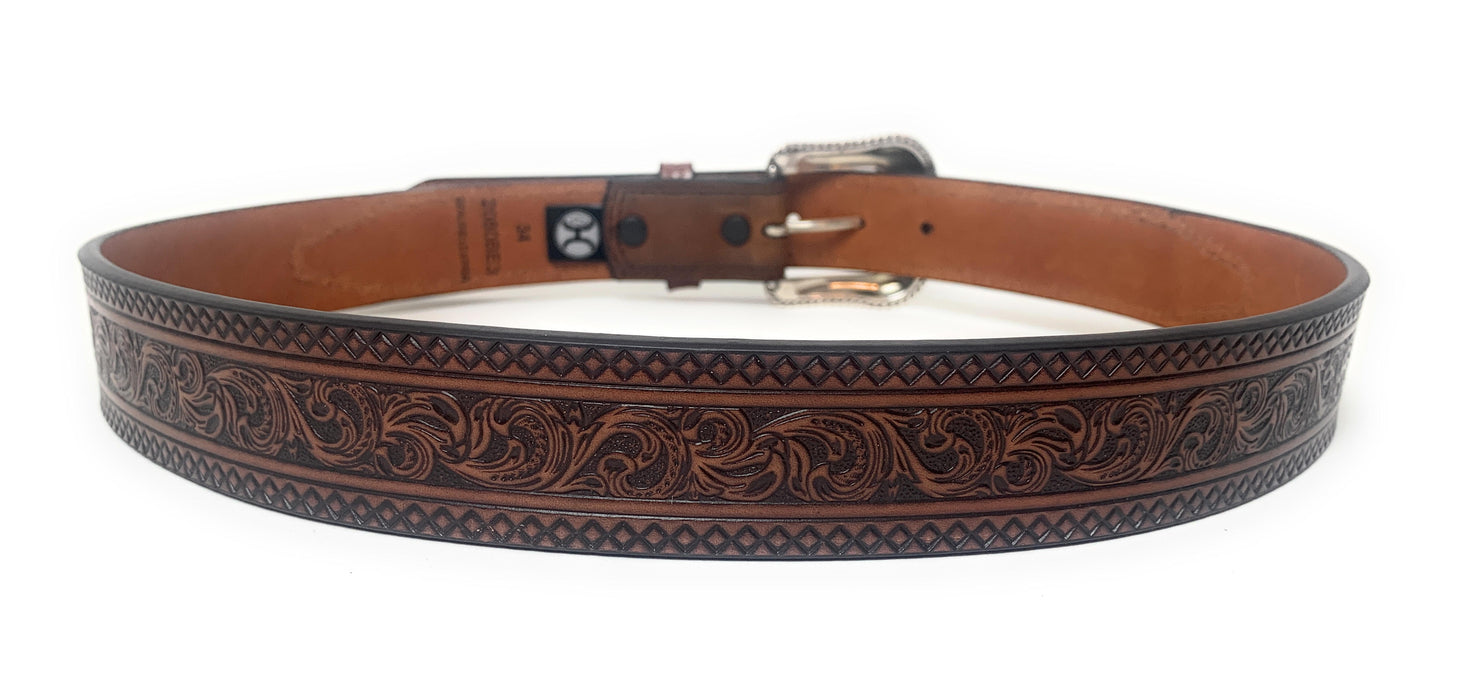 Hooey Men's Floral Tooling Western Belt - 2080BE3