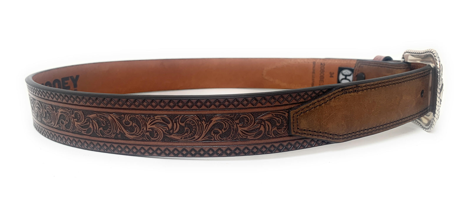 Hooey Men's Floral Tooling Western Belt - 2080BE3