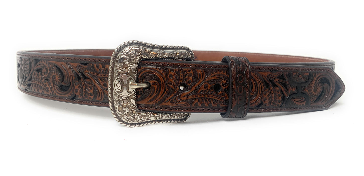 Hooey Men's Dark Chocolate Western Belt - 1873BE5