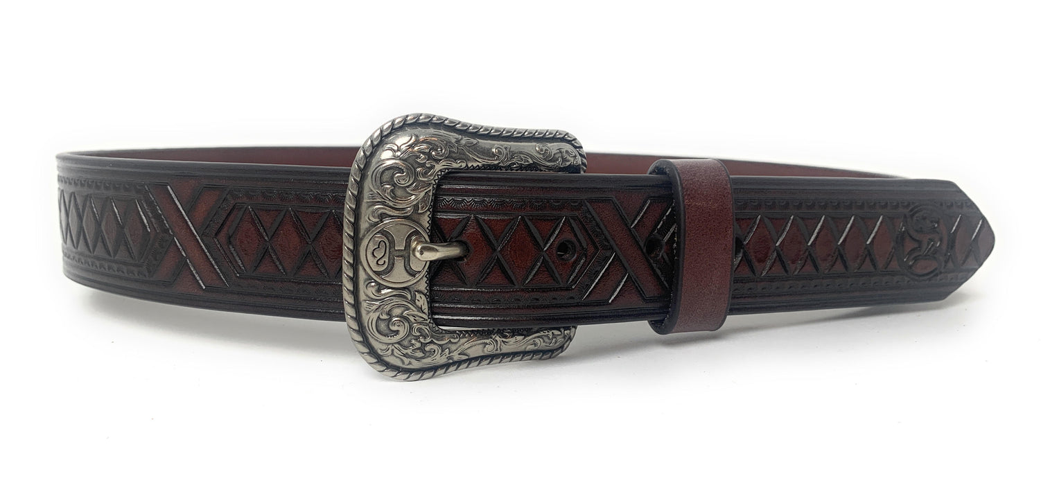 Hooey Men's Roughy Chocolate Diamonds Western Belt - 2071BE1