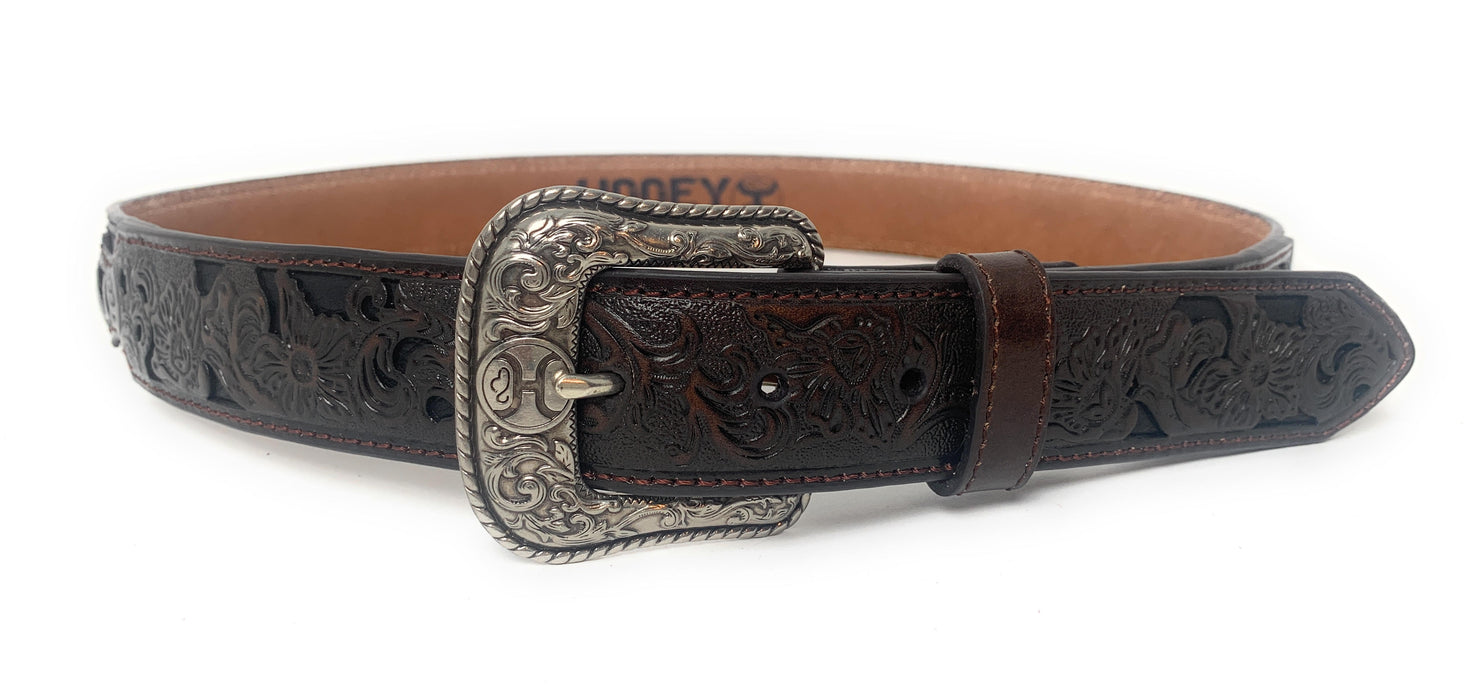 Hooey Men's Roughy Black Ostich Western Belt - 2071BE2
