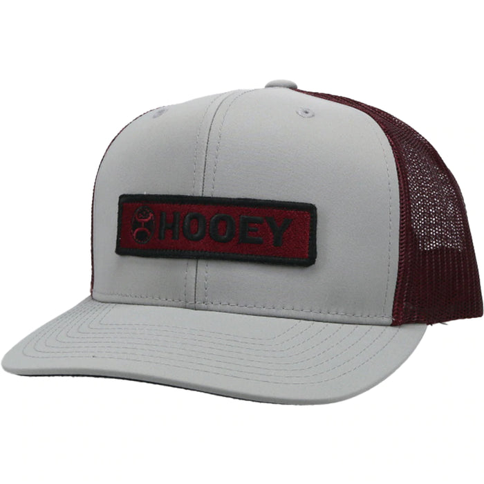HOOEY Men's LOCKUP Grey/Maroon Trucker Cap - 2113T-GYMA