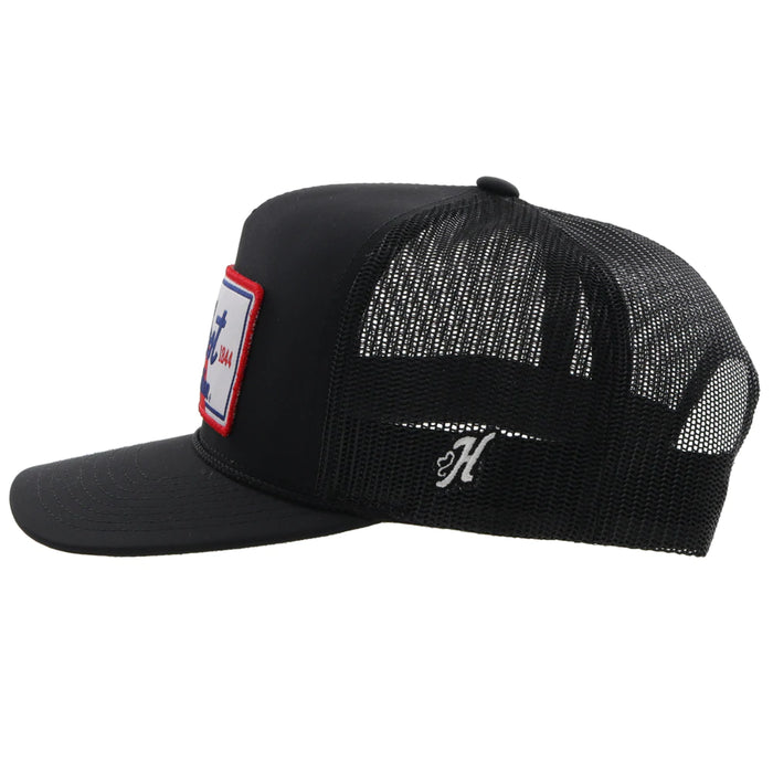 Hooey "Pabst Blue Ribbon" BLACK 5-Panel Trucker Hat with Patch - 2273T-BK