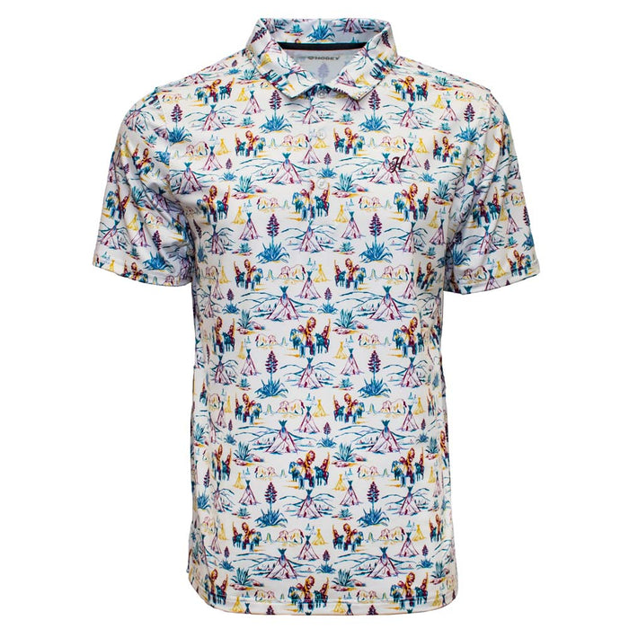 Hooey "The Weekender" Cream W/Multi Color Pattern UPF 30 Athletic Shirt