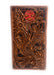 Hooey Floral Tooling Red Logo Rodeo Wallet Brown -1989566W1
