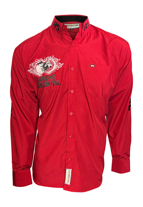 Rancho Semental Men's Red Long Sleeve Shirt - RSS31