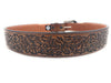HOOEY Roughy Tapered Tooled Floral Pattern Leather Belt 1873BE9