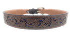 HOOey Men's Brown Tooled With Blue Inlay Western Belt 1914BE8