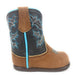 Infant/Toddler Brown & Baby Blue Round Toe Western Boots