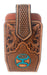 Hooey Cell Phone Case Tooled Embossed Leather Turqoise Hooey Man - 2041665C8