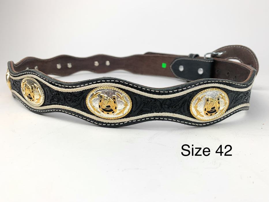 Cinturón Vaquero Texano Para Hombre Artesanal Talla 40 y 42 Color Negro