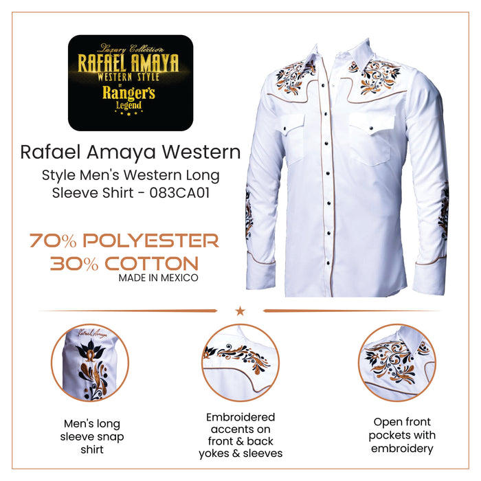 Rafael Amaya Western Style Long Sleeve Cowboy Shirt - 083CA01