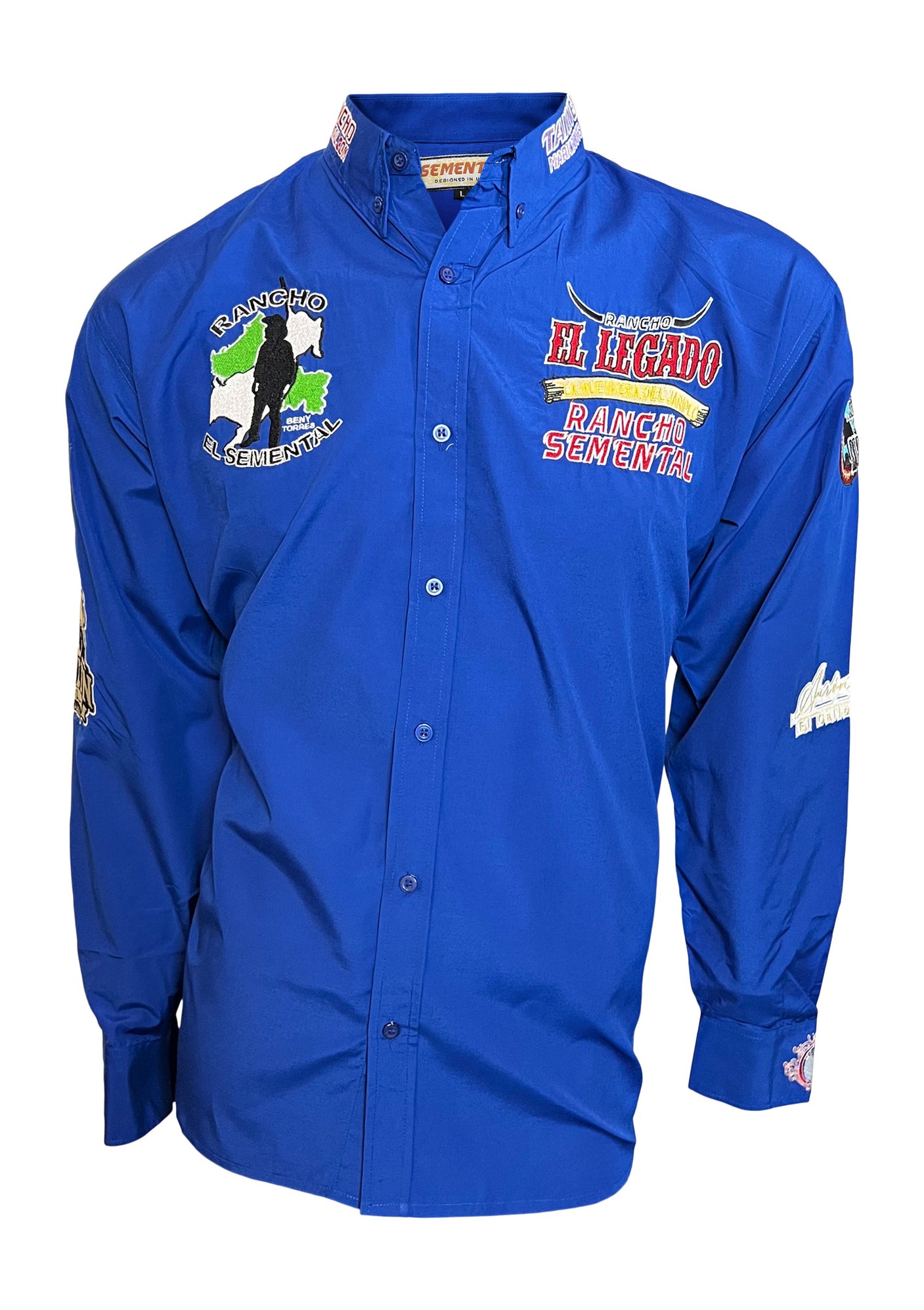 Camisa Estilo Rancho El Legado En Azul De Marca Rancho Semental — El ...