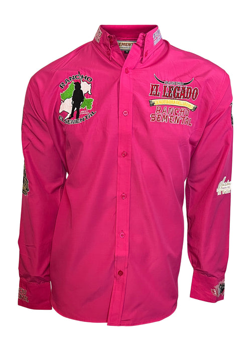 Camisa Estilo Rancho El Legado En Pink De Marca Rancho Semental