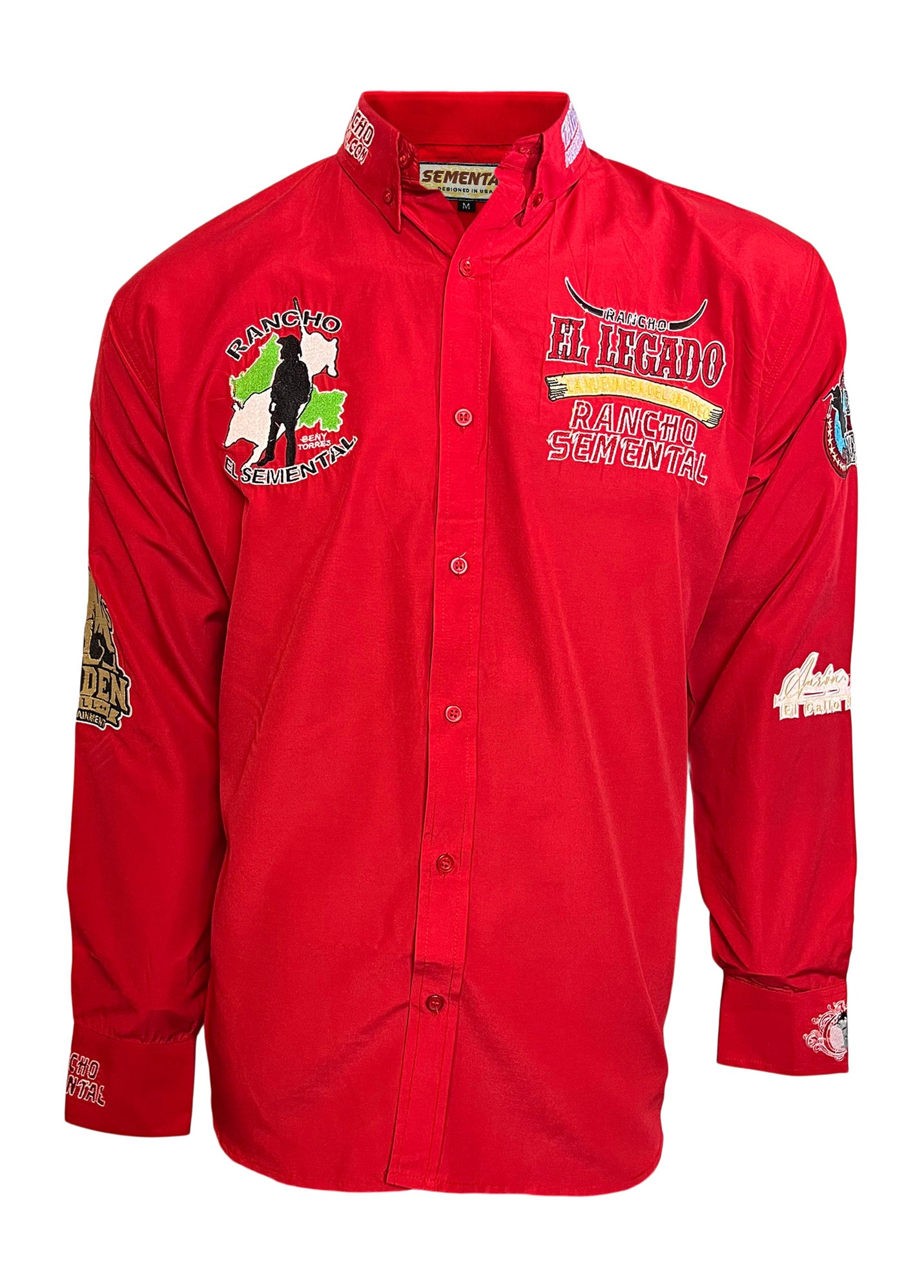 Camisa Estilo Rancho El Legado En Rojo De Marca Rancho Semental — El