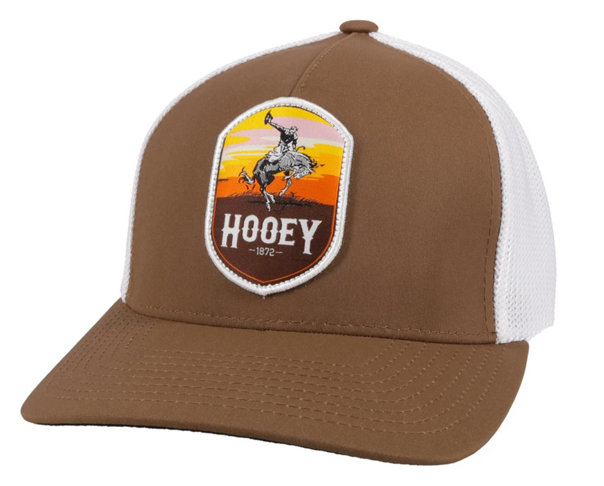 "Cheyenne" Hooey BROWN/White 5-Panel Trucker with Patch -2044T-BRWH