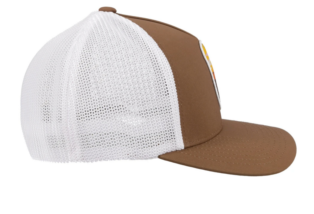 "Cheyenne" Hooey BROWN/White 5-Panel Trucker with Patch -2044T-BRWH