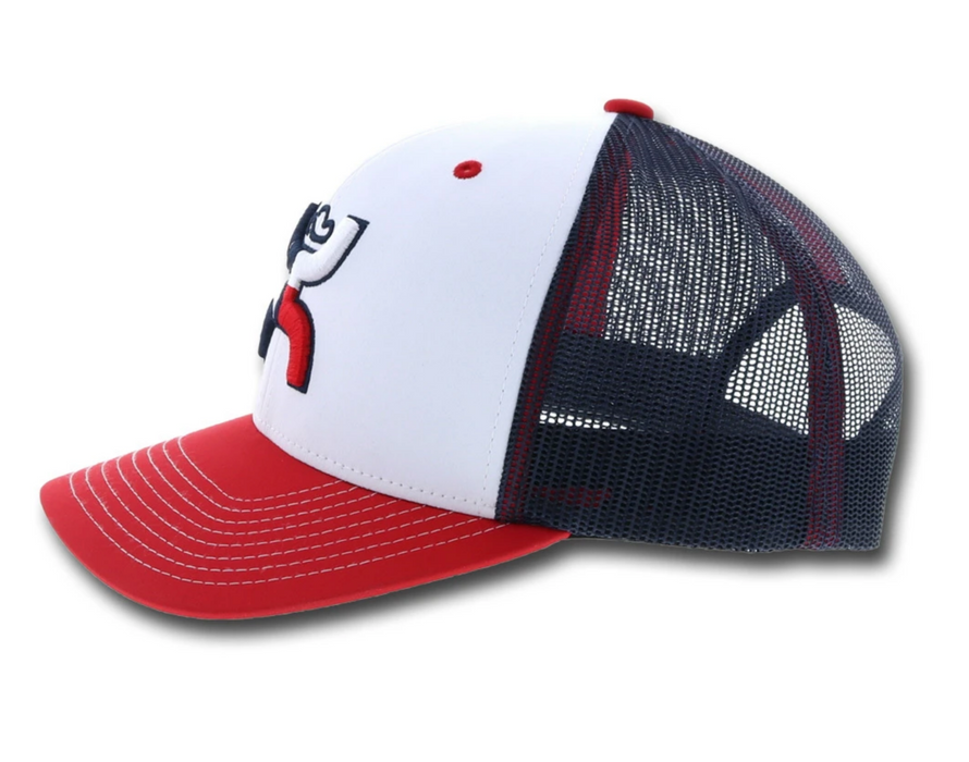 Hooey Youth "TEXICAN" 6-Panel Trucker Hat Red/White/Blue  1909T-WHBL-Y