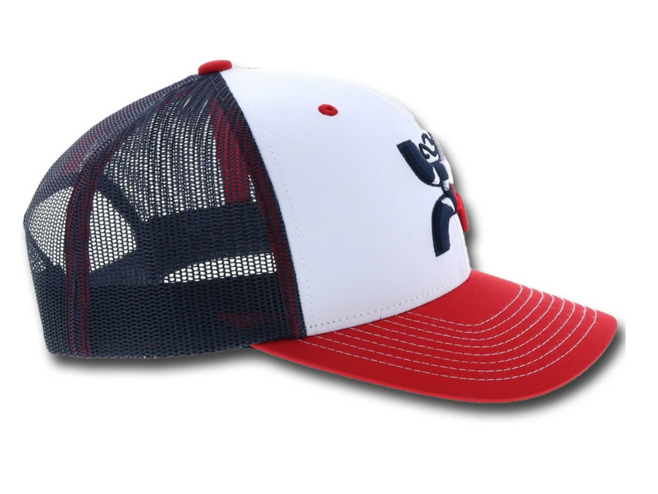 Hooey Youth "TEXICAN" 6-Panel Trucker Hat Red/White/Blue  1909T-WHBL-Y