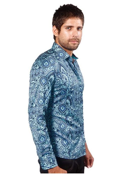 Crazy Paisley Button Down Shirt El Chapo Style BARABAS El Coronel Clothing Co