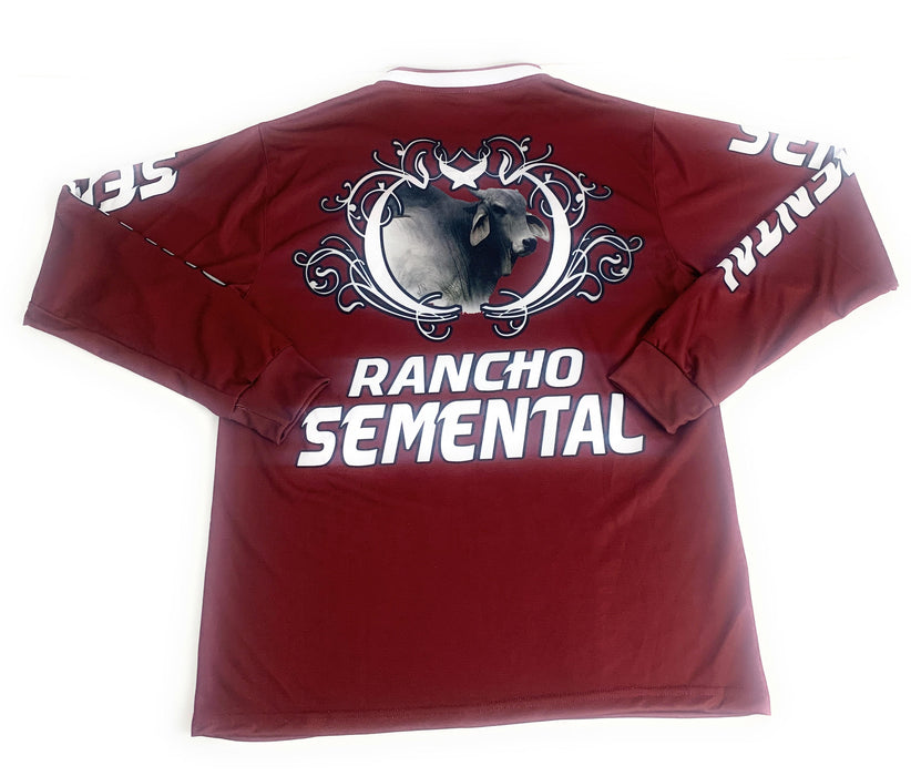 Camiseta Rancho Semental En Color Vino Manga Larga